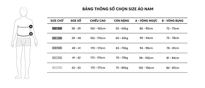 bang thong so chon size ao nam